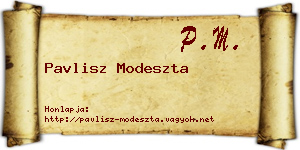 Pavlisz Modeszta névjegykártya